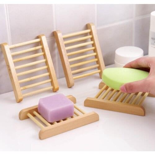 Natural Wood Soap Dish Bathroom Accessories Home Storage Organizer Bath Shower Plate Durable Portable Soap Tray Holder 1PC