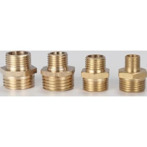 10PCS Brass Pipe Hex Nipple Fitting Quick Coupler Adapter 1/8 1/4 3/8 1/2 3/4 1 BSP Male to Male Thread Water Oil Gas Connector