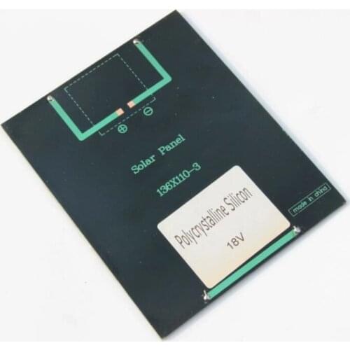 2W 18V Epoxy Solar Cell Module Polycrystalline Solar Panel For 12V Battery Charger DIY System Education 136*110MM