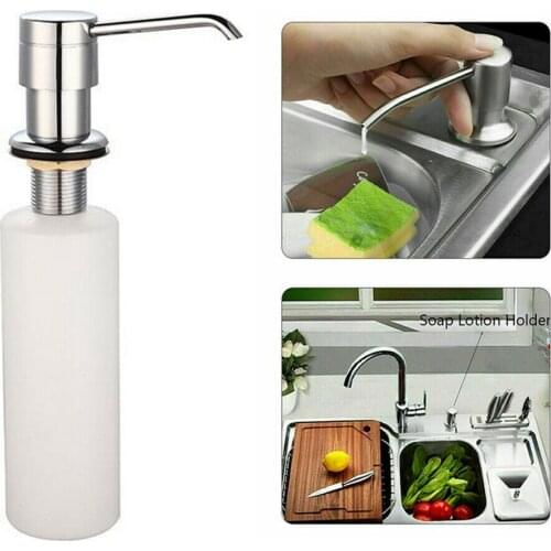 300ml Kitchen Sink Soap Dispenser Bathroom Liquid Soap Dispenser Lotion Hand Wash Dispensers Pump Stainless Steel Head