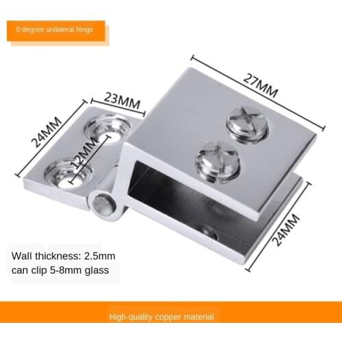 4pcs for 5-8mm Thickness Glass Door Hinge Zinc Alloy Glass Clamp 0 Degree Glass Cupboard Showcase Cabinet Door Hinge