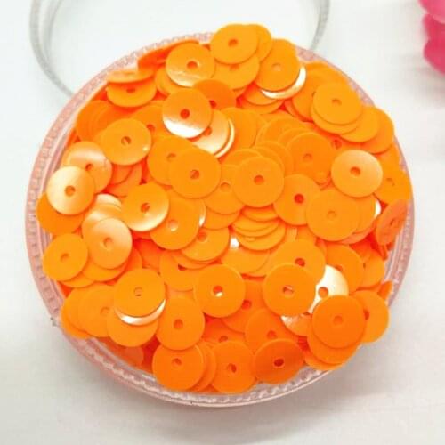 50g (4000pcs) 6mm Solid Orange Flat Round Sequins For Craft DIY Accessories With 1 Middle Hole