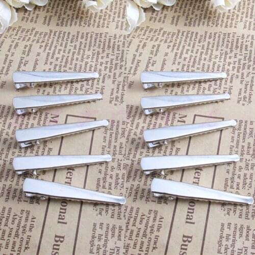 50Pcs/Lot Alligator Hair Clips 47mm Metal Single Prong Hair Accessories Tool #UY283