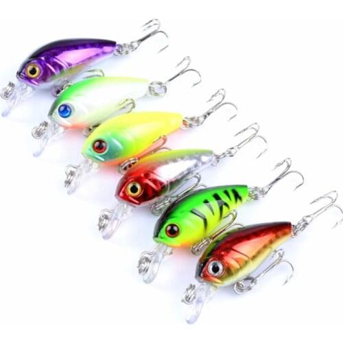 6pcs Hard/Fake/Artificial/Crank Bait Mini Crankbait/Carp Fishing Lure Sets 4.5cm 4g Floating Minnow Wobblers For Pike/Fish/Bass
