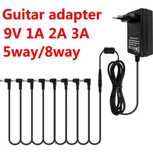 Guitar Effect Pedal Power Supply Adapter 5 8 Way Cables Daisy Chain Wire 9V DC 1A 2A 3A Accessories