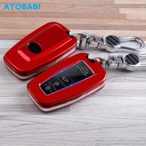 ATOBABI ABS Car Key Cases For Toyota Prius Camry Corolla C-HR CHR RAV4 Prado 2018 2019 2020 Smart Remote Control Protector Cover