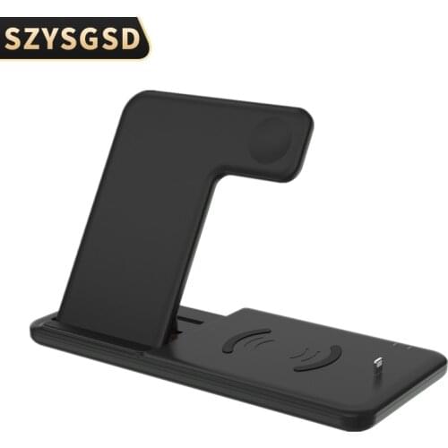 15W Qi Fast Wireless Charger Stand For iPhone 11 12 X 8 Apple Watch 4 in 1 Foldable Charging Dock Station for Airpods Pro iWatch