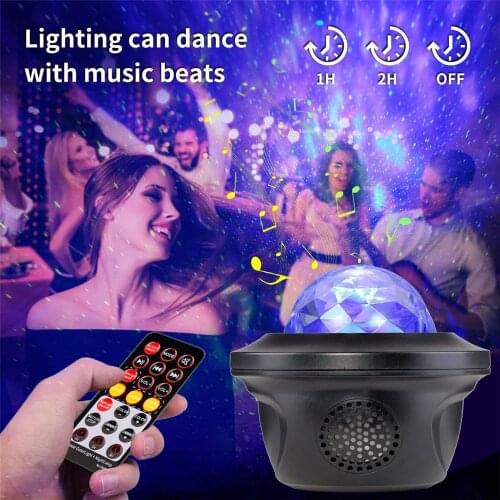 LED Starry Sky Projector Ocean Wave LED Night Light with Bluetooth Speaker USB Galaxy Projector Nightlight Best Gifts for Kids