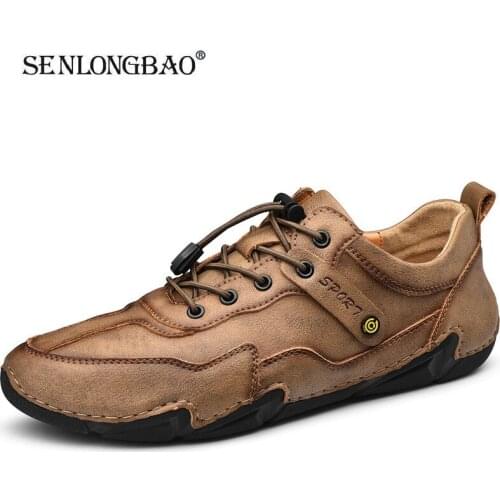 Brand Mens Shoes Comfortable Men Loafers Waterproof Split Leather Casual Shoes Lightweight Men Flats Moccasins Size 38-46