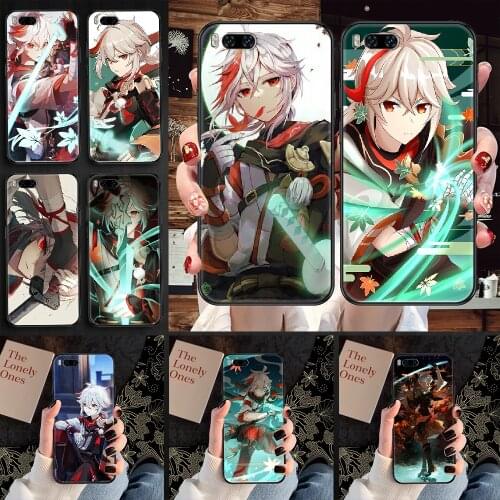 Genshin Impact Kaedehara Kazuha Phone case For Xiaomi Mi Max Note 3 A2 A3 8 9 9T 10 Lite Pro Ultra black trend Etui pretty cover