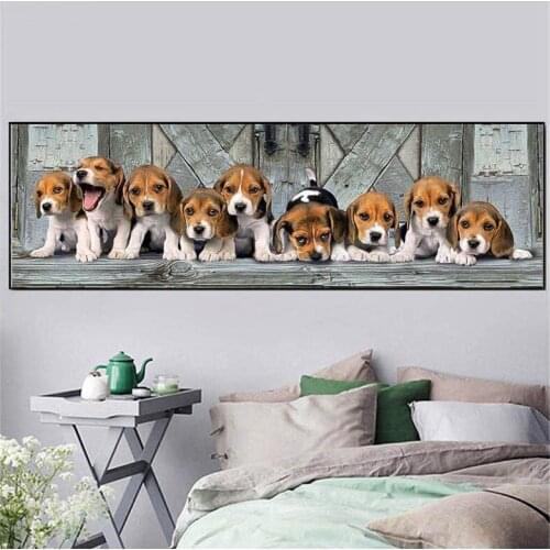 Diy 5d full square round diamond painting mosaic wedding decoration dog family Diamond EmbroideryZP-2235