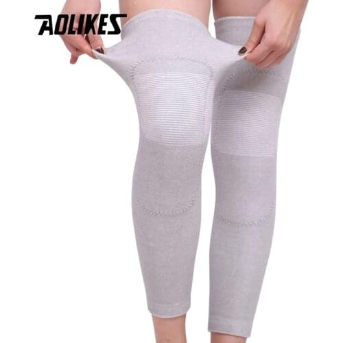 AOLIKES 1Pair Long Kneepad Calf Leg Knee Pad Warm Support High Elasticity Relieve Arthritis Sports Outdoor Knee Guard Protect
