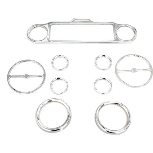 For Harley Touring Electra Street Glide 1996-2013 Chrome Stereo Accent Speedometer Speaker Trim Ring set Cover