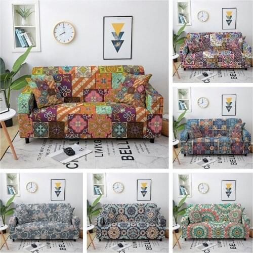 3D Printed Elastic Couch Cover Corner Sofa Cover Sectional Sofa Slipcover Anti-dirty Sofa Set Furniture Cover