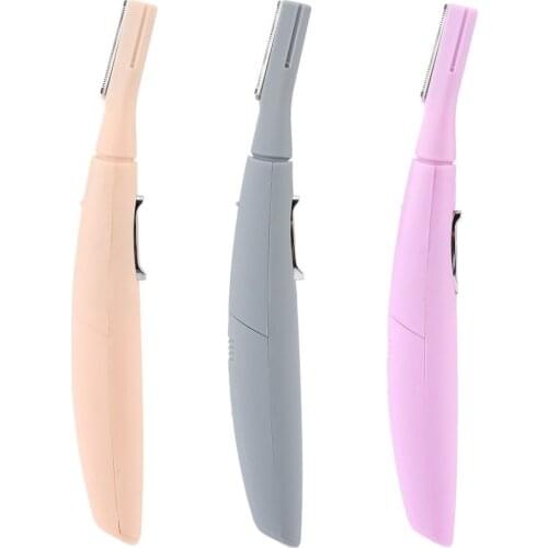 Electric Eyebrow Trimmer Scissors Portable Body Facial Hair Removal Shaver Face Care Apparatus for Women Battery-Operated