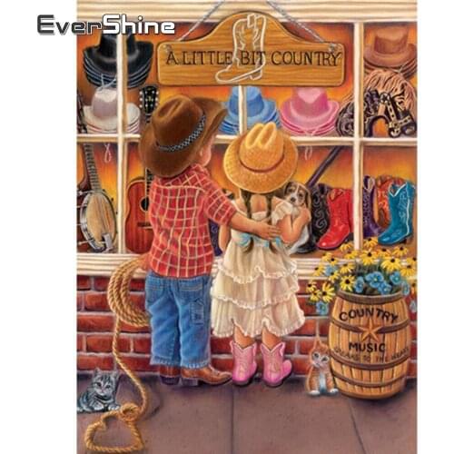 Evershine Diamond Embroidery Cartoon Full Square Crystal Mosaic 5D Diamond Painting Frame Kit Beaded Painting Art Home Frescoes