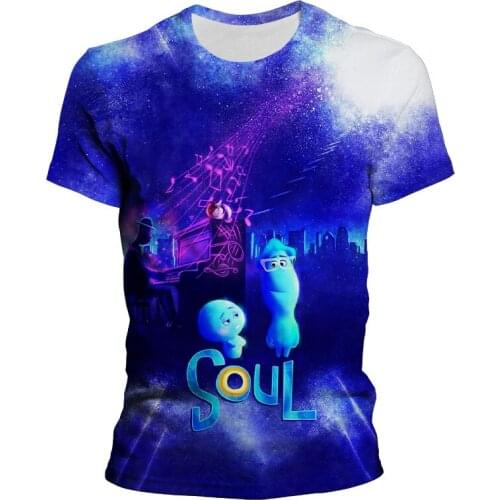 Soul Disney 3D Print Mens T-shirts Summer Short Sleeve Fashion Children Tee Shirts Harajuku Cartoon Anime Women Clothing
