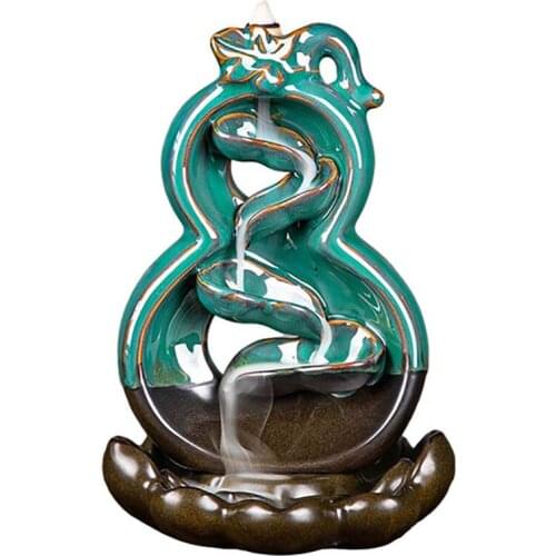 Mountain River Handicraft Incense Holder Ceramic Backflow Waterfall Smoke Incense Burner Mothers Gift Home Decor