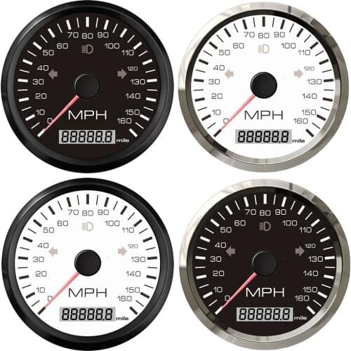 85mm Boat GPS Speedometer 0-160MPH With Turning Light For Marine Car Motorcycle Waterproof Speed Meter Odometer Stainless 9-32V
