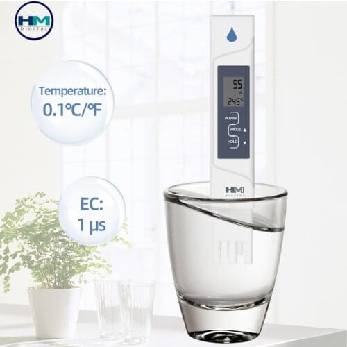 HM EC Meter Temperature Tester EC TEMP 2 In 1 Function Conductivity Meters Water Quality Test Device EC Tester for Pool 30%OFF