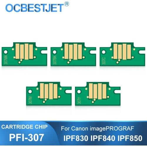 PFI-307 PFI307 307 Permanent Cartridge Chip For Canon imagePROGRAF IPF830 IPF840 IPF850 Printer Reset Chips - MBK BK C M Y