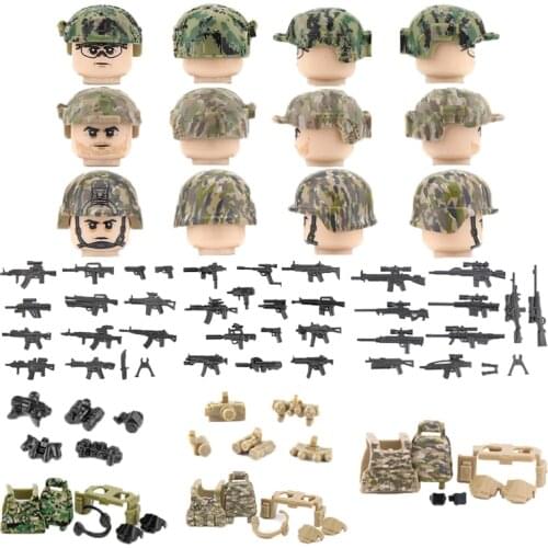5PS US Special Forces Building Blocks Airborne Assault 101 Jungle Camo HB Desert SJZ Military Weapon Accessories Gun Bricks D294