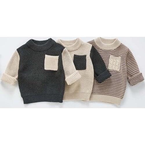 Korean Baby Boy Clothes Sweater Girls Child Autumn Winter Clothes Girls Pullover Top Kids Boy Clothing knitted Sweater Soft
