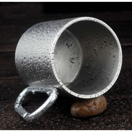 ANJIALT Flash Sale Coffee Travel Beer Mug 220ML Double Stainless Steel Mug Drink Water Cup With Carabiner Tumbler Milk Tea Mugs