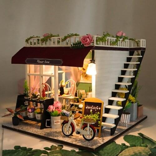 Handmade DIY Doll House Wooden Hand-assembled Construction Handicraft Design for Kids Adults Festival Present Gift with Cover
