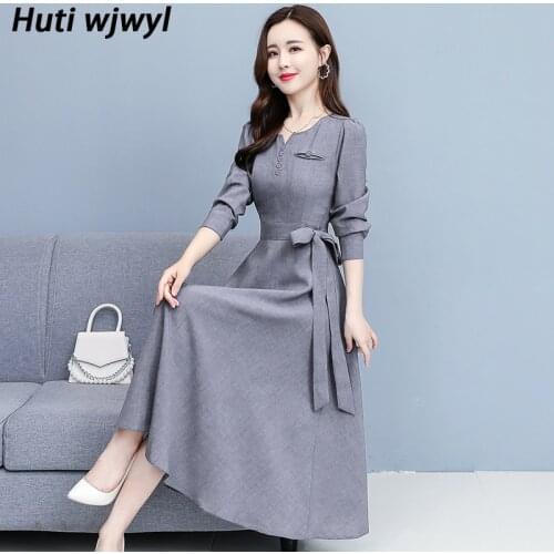 3XL Plus Size Spring Autumn Sexy Office Midi Dress 2021 Vintage Solid Cutton Linen Casual Dress Women Bodycon Party Maxi Vestido