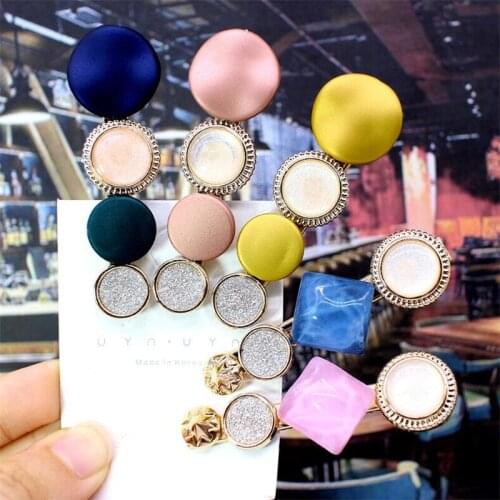 Fashion Hair Clips For Women Sweet Girl Simple Korean Style Hairpin Alloy BB Barrettes Macaron INS Headband Hair Accessories