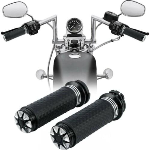 Motorcycle 1'' CNC Handlebar Electronic Hand Grips For Harley Street Glide FLHX 1996-2007 2008-2020