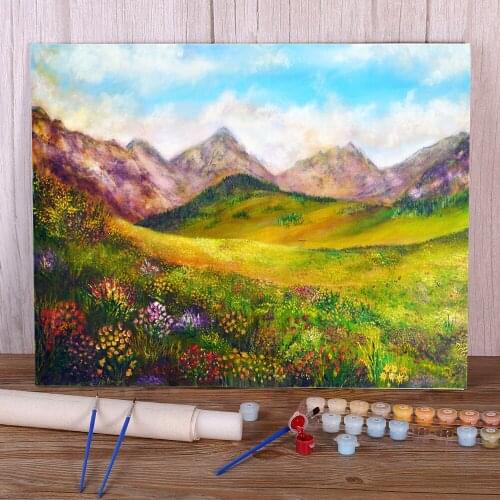 Natural Scenery Mountain Spring Painting By Numbers Complete Kit Acrylic Paints 50*70 Picture By Numbers Photo Drawing