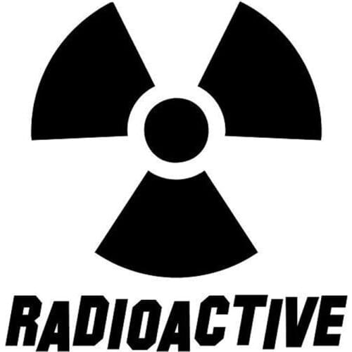 14.7cm*15cm Creative Personality Decal Vinyl Funny Radioactive Body Stickers Accessories C5-0107