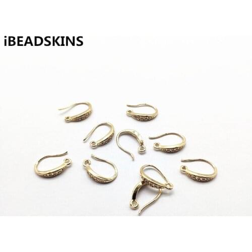 New arrival! 15x10mm 50pcs Copper/Zircon Square Ear hook for Jewelry Findings Earrings parts,hand Made Earrings Jewelry DIY