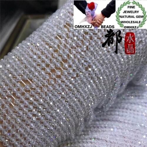 OMHXZJ Wholesale ZB244 3-3.5mm DIY Bracelet Necklace Jewelry Making Accessories Components Natural Stone Fine Zircon Cut Beads