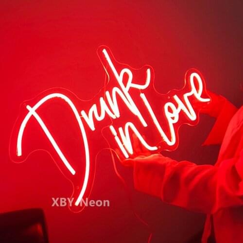 Custom Neon Sign Light Drunk In Love LED Flex Letter Board Wedding Party Bar Pub Restaurant INS Wall Hanging Decor Gift