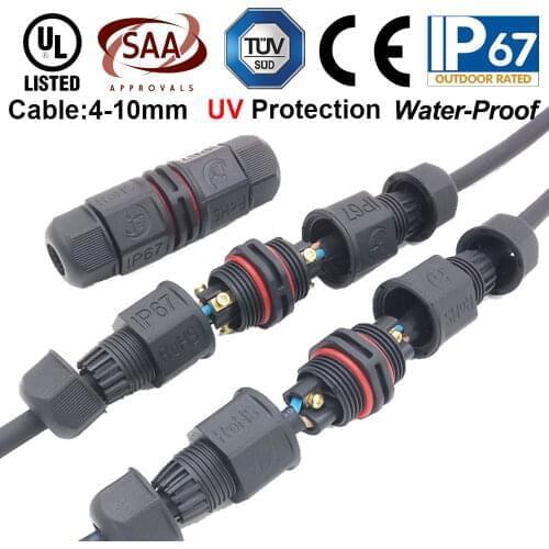 L16 L20 2pin 3pin straight connetcor 15A cross connector 380V T shape connector Junction Box wire Cable Connector for outdoor