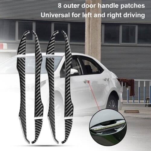 Dust-proof 8Pcs Exquisite Outer Door Handle Decal Carbon Fiber Door Handle Decal Waterproof