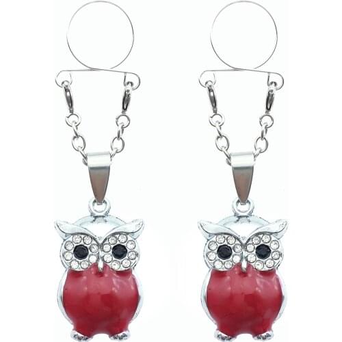 Sexy Adjustable Non Pierced Cilp on Long Dangle Chain 2Pcs Fake Nipple Rings body piercing jewelry