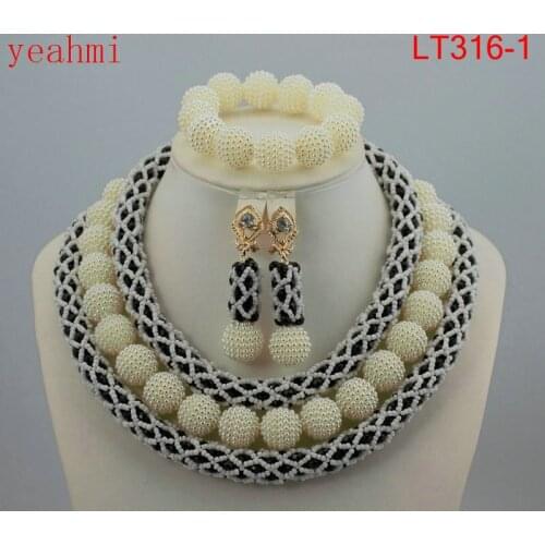 Luxury 3 Layers Wedding African Coral Beads Jewelry Set New Beads Accessories for Bride Free Shipping LT316-1