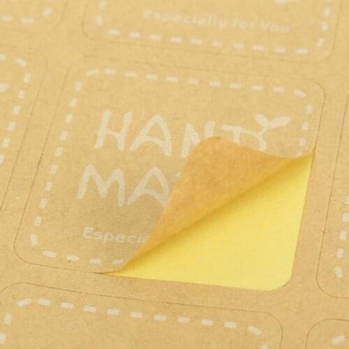 120Pcs Self Adhesive Labels Vintage Kraft Handmade With Love Labels Paper Self Seal Thank You Labels Stickers Gift Decoration
