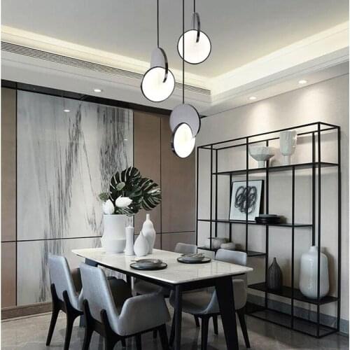 Nordic Stainless Steel LED Pendant Lighting 20W/15W Chrome/Gold Round Pendant for Bedroom Art Decor shop Villa Bar &Table Lamp