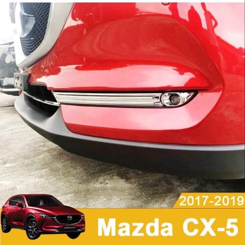 Car Styling Front Fog Lamps Cover Grille Slats Fog Lights Cover Decoration Strips For Mazda CX-5 CX5 2017 2018 2019 Accessories