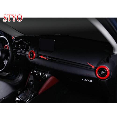 STYO Car ABS Central console Air Conditioning Outlet Ring Air Outlet Cover Trim For MAZDA1M2 CX-3 CX3 2017-2018