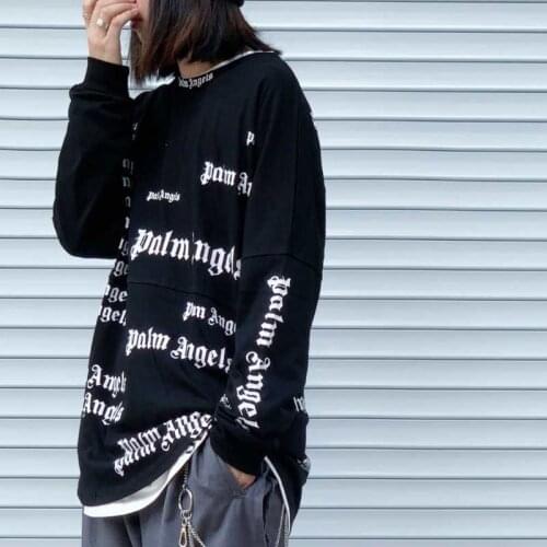 Palm Angels Full Letters Unisex Loose Long Sleeve T-Shirt