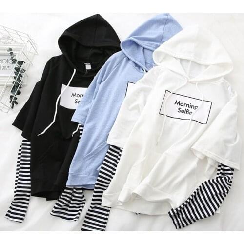 Loose thin long sleeve and with cotton college style hoody sweatshirt clothes album para top titan clothing