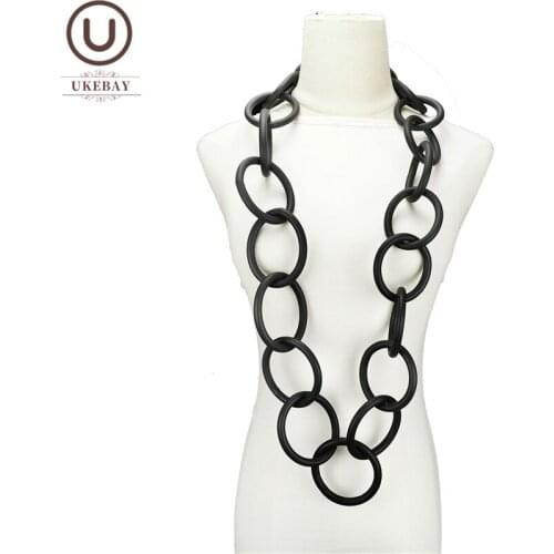 UKEBAY New Round Pendant Jewelry Big Necklaces For Women Long Necklace Elasticity Soft Chain Gothic Wedding Jewelry DIY Gifts