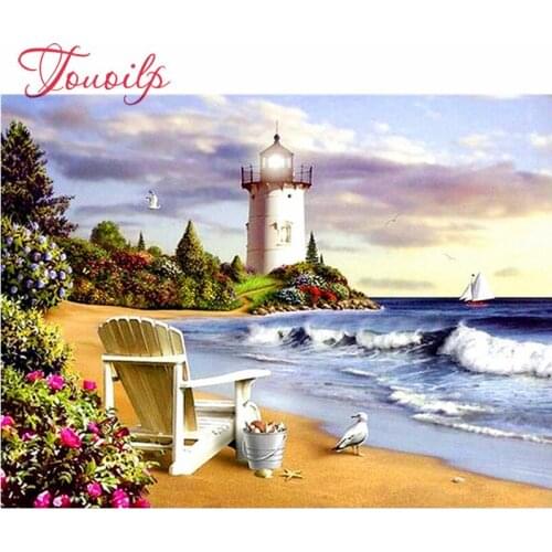 Décoration de la maison bricolage 5D diamant broderie paysage plage vacances point de croix kits résine passe-temps artisanat KB