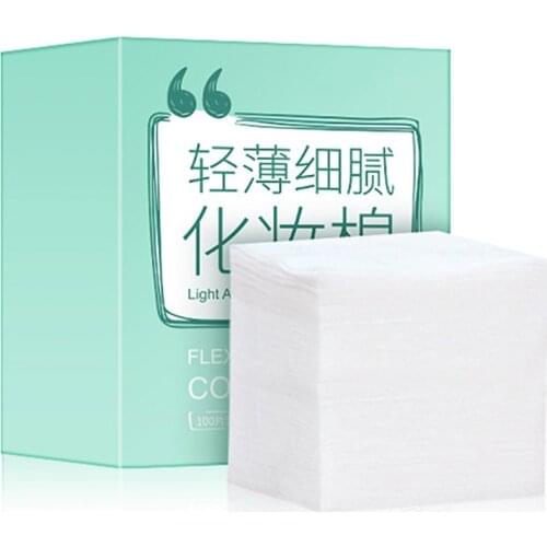 100pcs Cotton Pads Makeup Remover Pads Organic Squres Washable Eco-friendly Natural Facial Cleaning Cloths For Face Eye Makeup